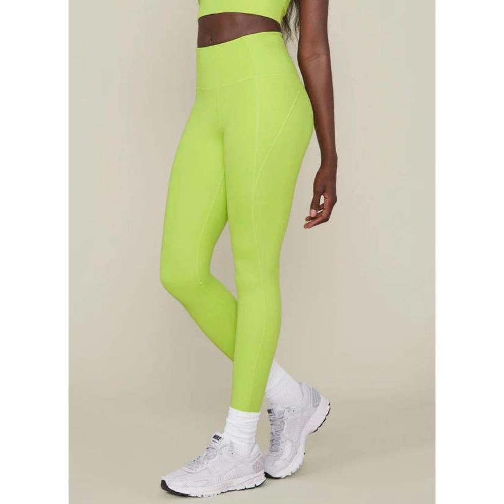 Girlfriend Collective Compressive High Rise Leggings in Lime, Size Small